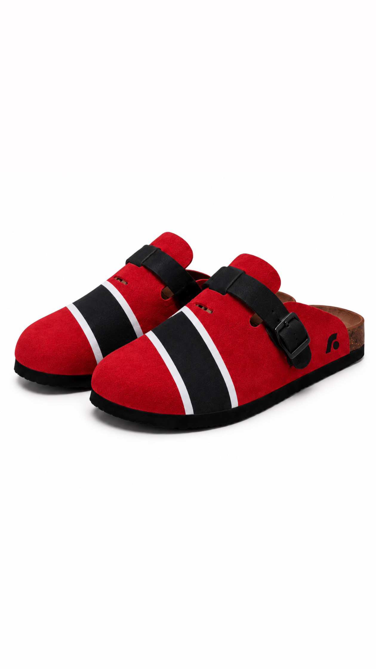 FL Buckle Clog — Red Stripe Pair View