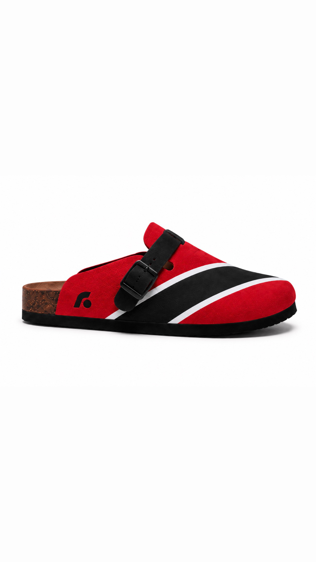 FL Buckle Clog — Red Stripe Side View