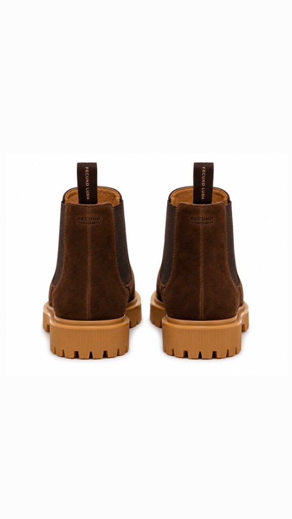 FL Chelsea Boot — Chocolate Brown Back View