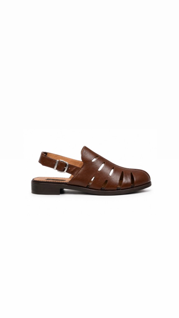 FL Fisherman Sandal — Chocolate Brown Side View