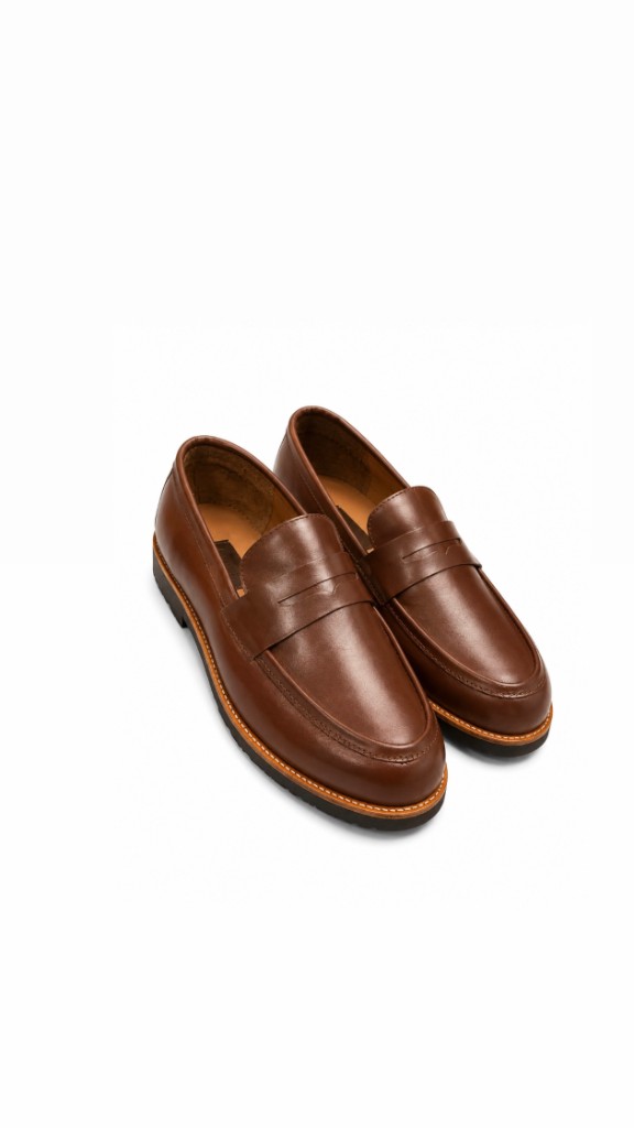 FL Leather Penny Loafer — Cognac Pair