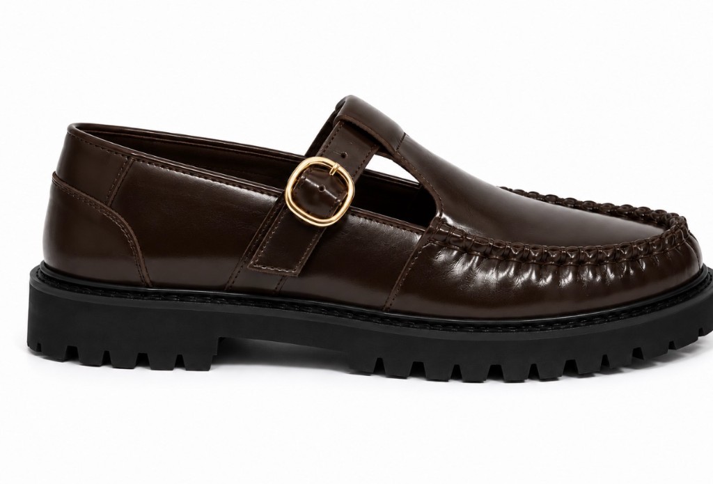 FL T-Strap Loafer — Dark Brown Side View