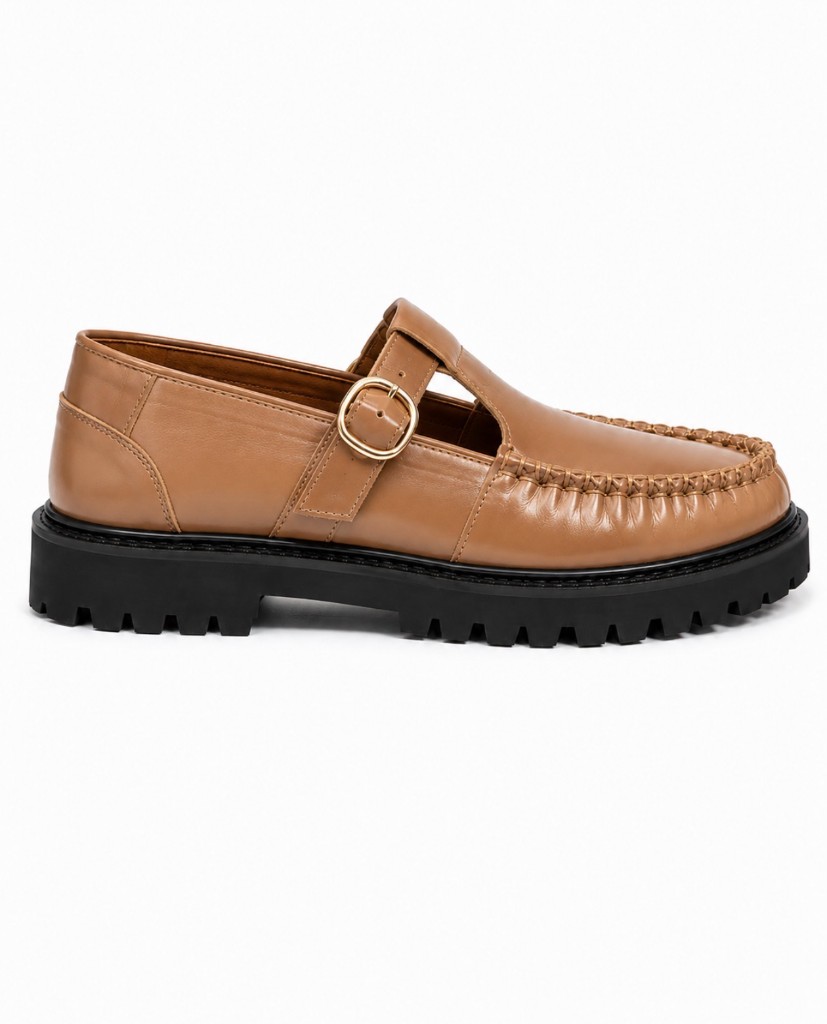 FL T-Strap Loafer — Tan Side View