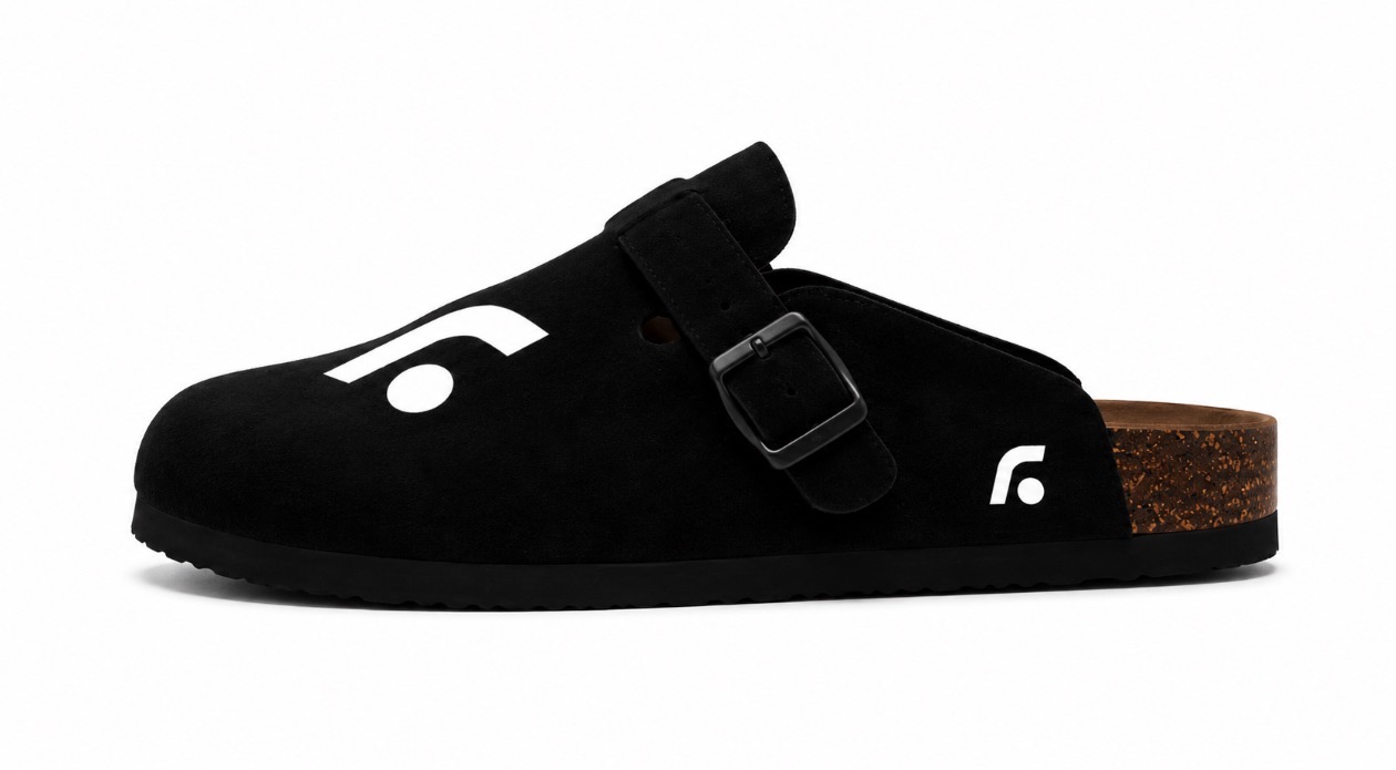 FL Logo Clog Black — Side View