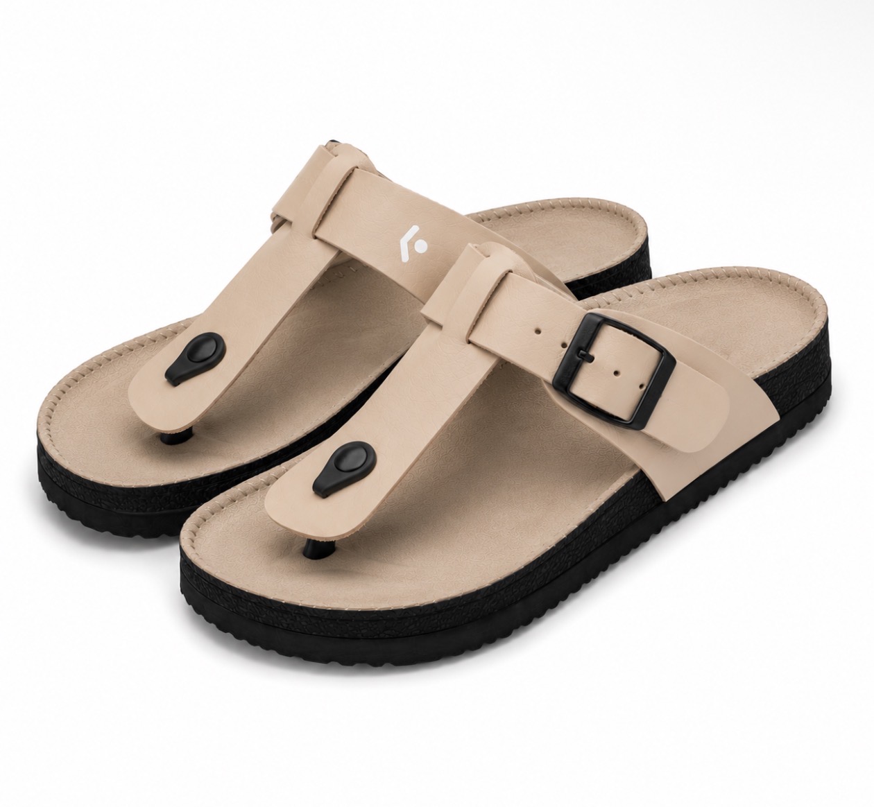 FL T-Strap Slide — Sand Beige