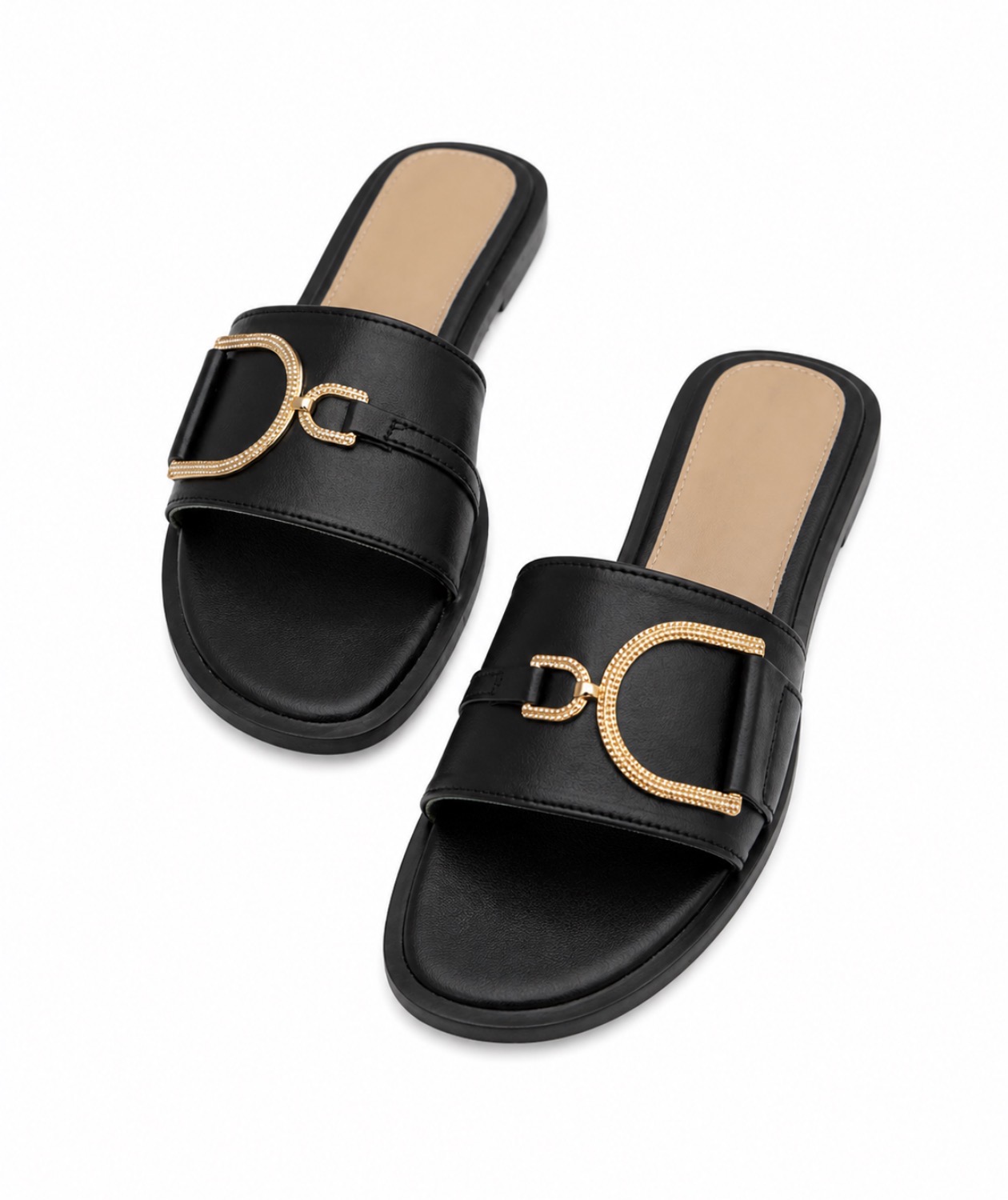 FL Horsebit Slide — Black Gold